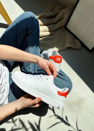Чоловічі кросівки adidas stan smith red and whitе