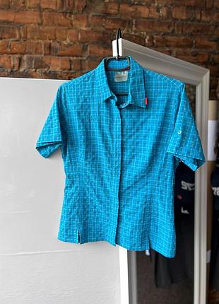 Mammut women's blue short sleeve 1927 shirt outdoor женская рубашка на короткий рукав