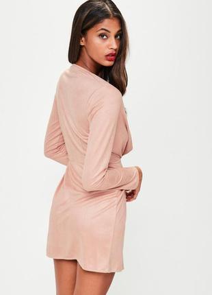 Роскошное пудровое замшевое платье missguided2 фото