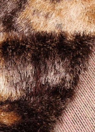 Ковер с длинным ворсом rubin defier 3428 d.brown 1.60x2.30 м прямоугольный коричневый бежевый4 фото