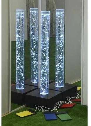 Пузырьковая колонна для сенсорной комнаты с квадратным пуфом tia-sport