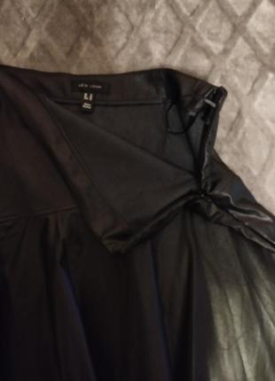 Юбка мини из экокожи,черная,женская,размер 14(42) на 48размер от new look6 фото