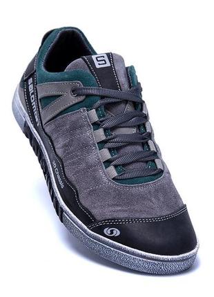 Кеди шкіряні кросівки salomon navy 8