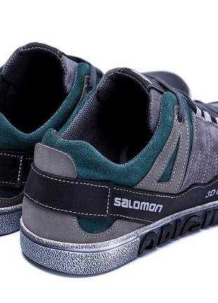 Кеди шкіряні кросівки salomon navy6 фото