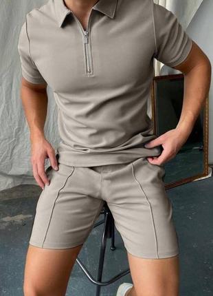 Шикарный мужской комплект костюм поло футболка и крутые шорты разные цвета3 фото