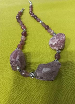 Чокер з полуничного кварцу (рожевий кварц)