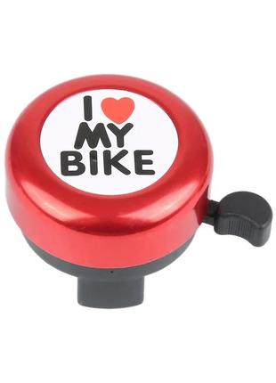 Звонок dn bl-005 i love my bike, красный (bl-005-red)