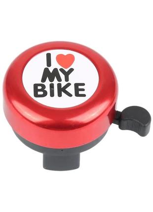 Дзвінок dn bl-005 i love my bike, червоний (bl-005-red)