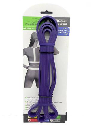 Еспандер-петля (гумка для фітнесу і кроссфіту) powerplay 4115 power band фіолетова (14-23kg)2 фото