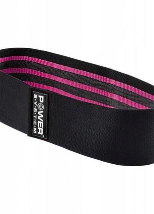 Тканева гумка для фітнесу та спорту power system ps-4091 booty band lvl 1 black/pink (d_64 см. навантаження