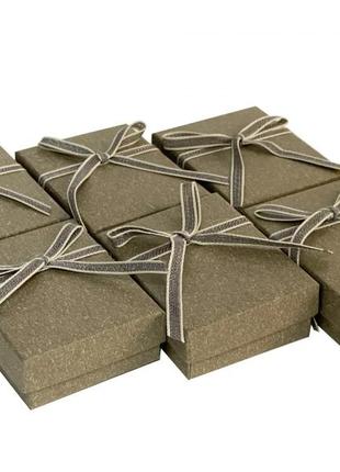 Подарочные коробочки для бижутерии 9*7 см (упаковка 12 шт) хаки