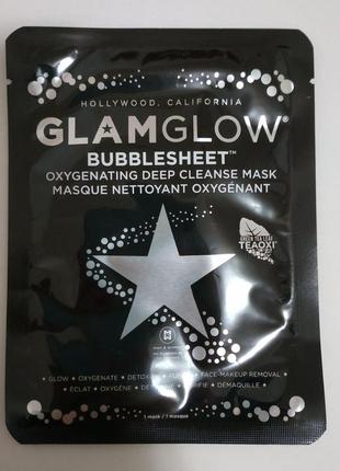 Кислородная очищающая тканевая маска glamglow bubblesheet oxygenating deep cleanse mask4 фото