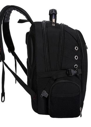 Рюкзак чоловічий swissgear 8810 міський з ортопедичною спинкою, відділом для ноутбука, usb-портом (чорний)5 фото
