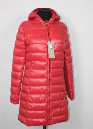 Стеганое пальто мixture италия демисезонное детское подростковое красное8 фото