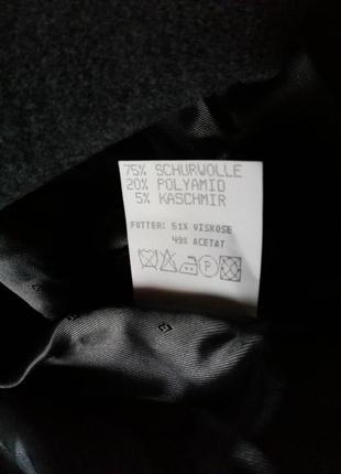 Стильное черное пальто с серым воротником и манжетами италия  l-xl6 фото
