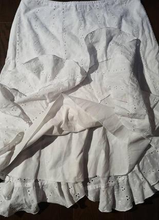 Легкая летняя юбка из прошвы3 фото