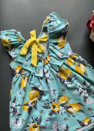 Летнее платье/сарафан в принт лимона2 фото