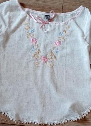Рубашка рубашка белая с вышивкой