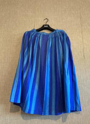Голубая шёлковая юбка  макси1 фото