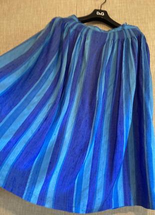 Голубая шёлковая юбка  макси2 фото