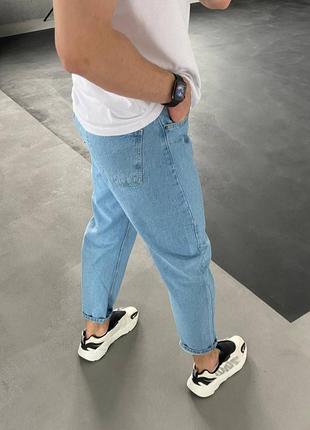 Синие классические джинсы джинсовые штаны брюки мом сині класичні джинси мом3 фото
