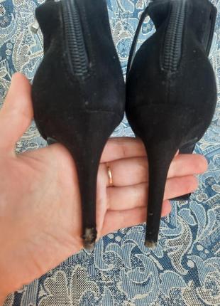 Черные замшевые босоножки туфли сандалии с металлическим ремешком от zara 37р6 фото