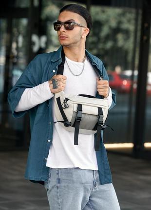 Велика чоловіча поясна сумка бананка sambag dynamicdart сіра7 фото