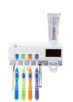 Диспенсер для зубної щітки уф 3в1, тримач зубної щітки - jx-5588, білий