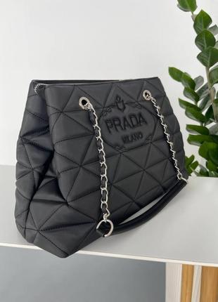 Брендовая женская сумка prada 35*25*13 черная