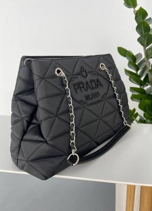 Брендова жіноча сумка prada 35*25*13 чорна