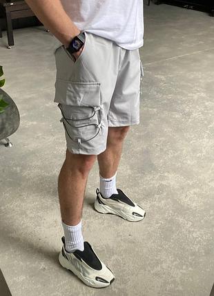 Лёгкие серые шорты карго легкі сірі шорти карго