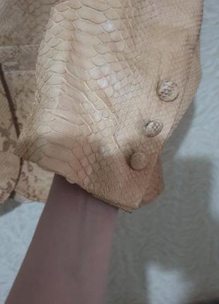 Пиджак жакет юбка костюм кожа кожаный питон4 фото