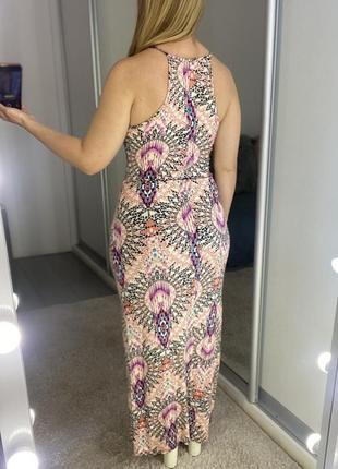 Ніжне літнє максі плаття в принт №4558 фото