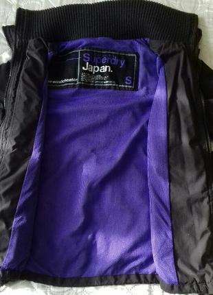 Куртка superdry чоловіча, чорна(в середині фіолетова) вітровка4 фото