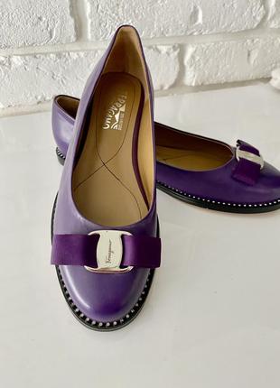 Туфлі балетки salvatore ferragamo шкіра old money