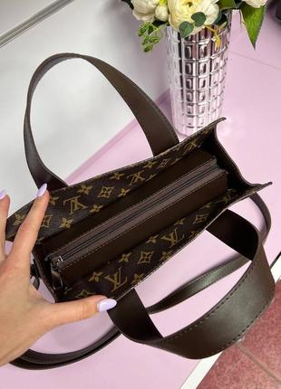 Женская квадратная средняя сумка с речками в стиле луи виттон черная серая коричневая бежевая белая2 фото
