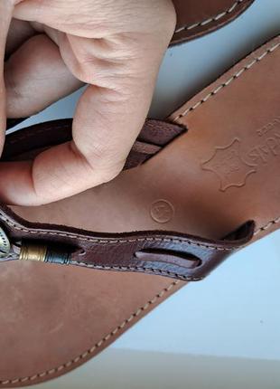 Кожаные винтажные шлепанцы