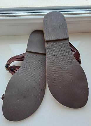 Кожаные винтажные шлепанцы