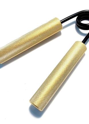Еспандер-ножиці металевий hanghao 100lb/45 кг золотистий2 фото