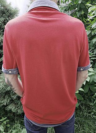 Поло сорочка tommy hilfiger подовжена футболка обманка джинс slim fit р.xl original ексклюзив4 фото
