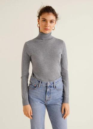 Джемпер с воротником под горло кашемир mango