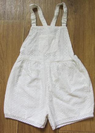 Літній ромпер шорти комбінезон комбез з шортами білий мереживний matalan для дівчинки 4-5 років2 фото
