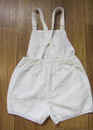 Літній ромпер шорти комбінезон комбез з шортами білий мереживний matalan для дівчинки 4-5 років6 фото
