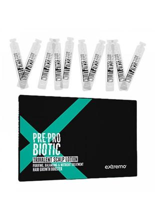 Ампулы extremo pre-probiotic trivalent scalp lotion длительные для роста волос&nbsp; 10 *10 мл