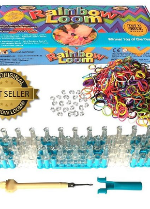 Набор для плетения браслетов из резинок с аксессуарами rainbow loom