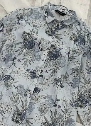 Шифоновая рубашка в цветы и колибри new look2 фото