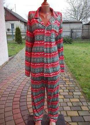 ( 56 / 58 р) трикотажная женская пижама костюм батал оверсайз