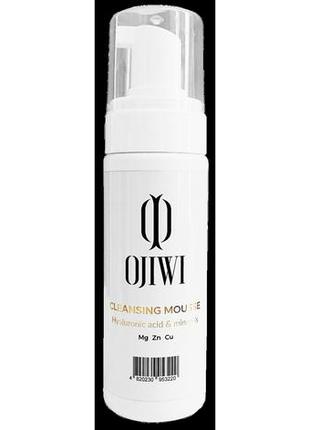 Мусс для умывания "ojiwi cleansing mousse hyaluronic acid & minerals mg,zn,cu", 150мл