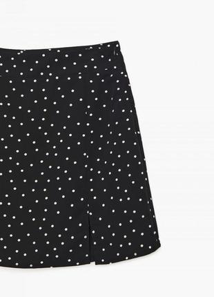 Черная короткая юбка в горошек  cropp town женская короткая юбка4 фото