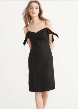 Универсальное черное платье миди длины / черное миди платье
